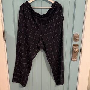 a new day Black and White Windowpane Trousers